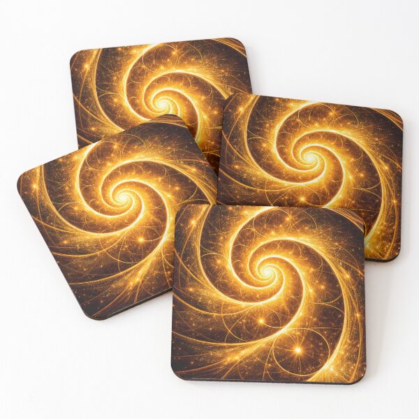 Item preview, Stunning golden fractal spiraling designed and sold by scicilysimonee.