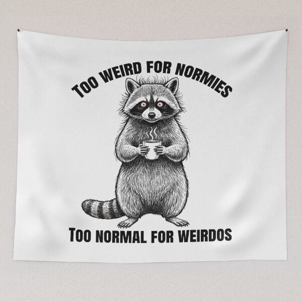 Item preview, Feral Coffee Raccoon – Too Weird Too Normal designed and sold by MuggyandMo.