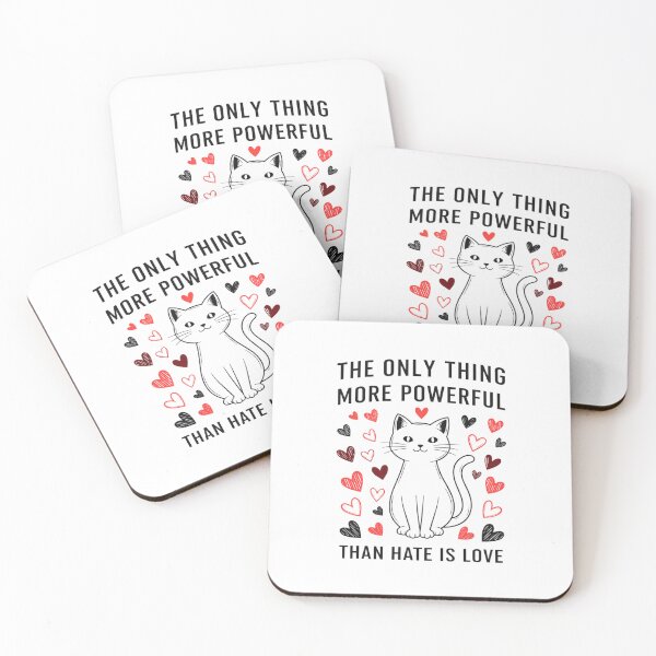 Item preview, Only Thing More Powerful Than Hate Is Love, Cat, Positive Quote Floral, Kindness Message designed and sold by TschandriaArt.