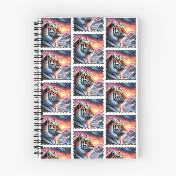 Item preview, Tiger of the Snowy Mountain Vibrant-Colored Stamp designed and sold by nikkolaus.