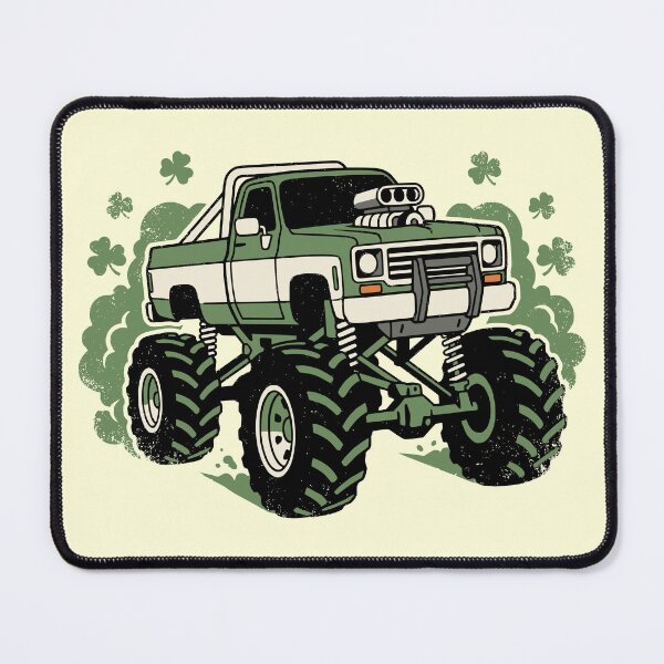 Item preview, St Patricks Day Retro Monster Truck Shamrock Grunge designed and sold by Imaginationbeyond.