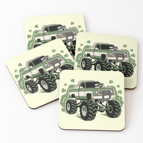 Item preview, St Patricks Day Retro Monster Truck Shamrock Grunge designed and sold by Imaginationbeyond.