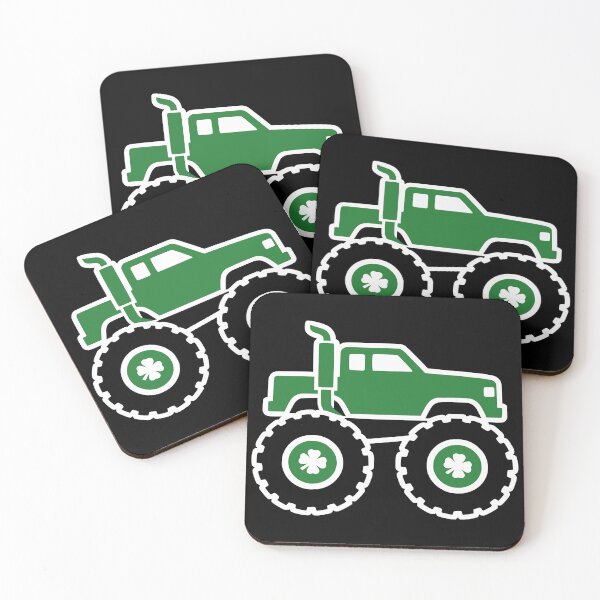 Item preview, St Patricks Day Monster Truck Minimalist Shamrock designed and sold by Imaginationbeyond.