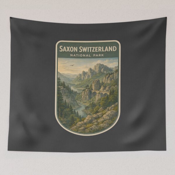 Item preview, German National Parks Vintage Travel Art: Saxon Switzerland designed and sold by PinUpPizzazz.