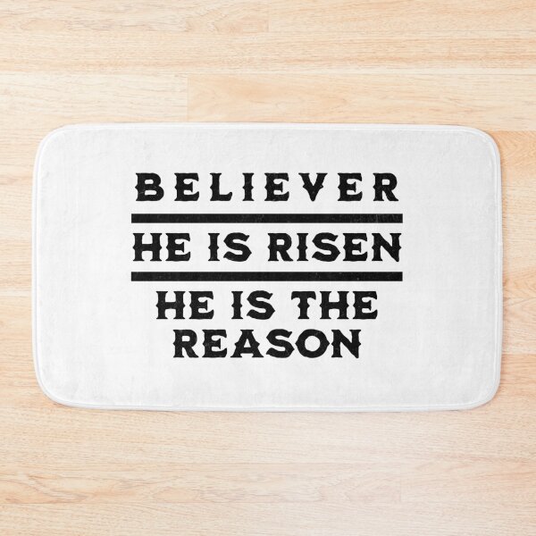 Item preview, Believer - He Is Risen - He Is The Reason - Easter Christian T-Shirt + other products - White Text Edition designed and sold by RMD-Design.