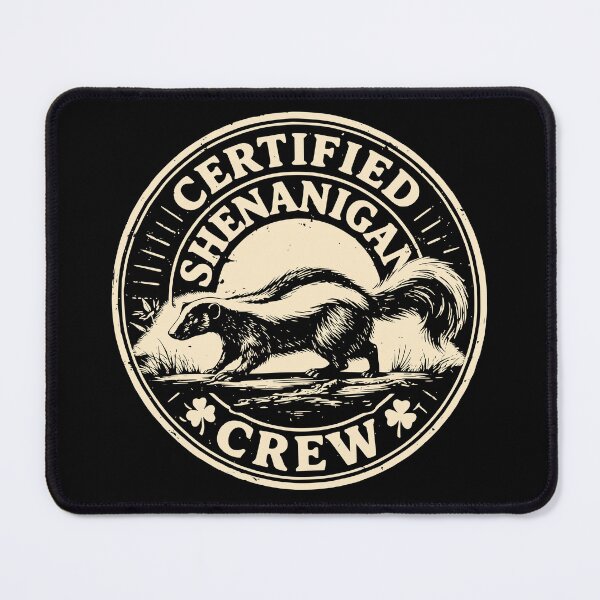 Item preview, St Patricks Day Skunk Certified Shenanigan Crew Badge designed and sold by Imaginationbeyond.