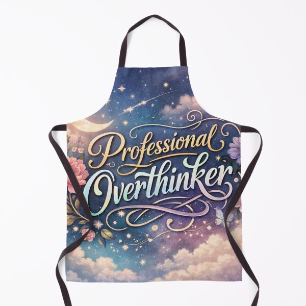 Item preview, Professional Overthinker Aesthetic Quote – Dreamy Celestial Typography Design designed and sold by Sanika arts .