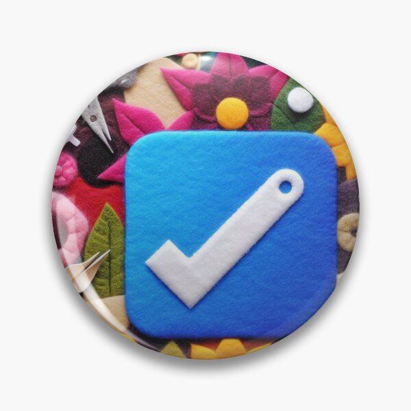 Item preview, Handmade Verified Badge – Felt Craft Checkmark Art | Cute Blue Approval Icon Aesthetic designed and sold by DiamondSkyShirt.