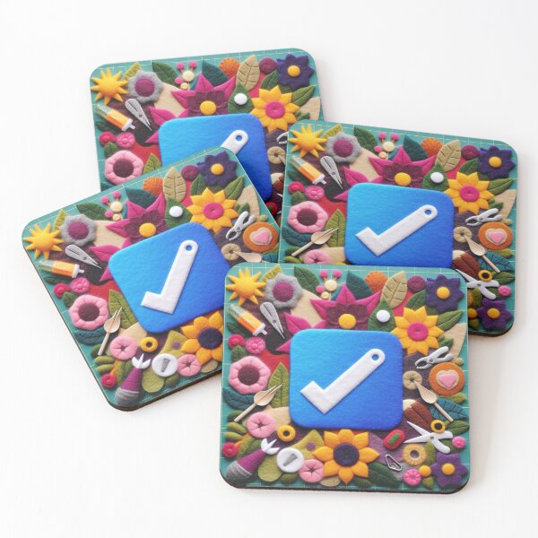 Item preview, Handmade Verified Badge – Felt Craft Checkmark Art | Cute Blue Approval Icon Aesthetic designed and sold by DiamondSkyShirt.