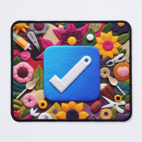 Item preview, Handmade Verified Badge – Felt Craft Checkmark Art | Cute Blue Approval Icon Aesthetic designed and sold by DiamondSkyShirt.