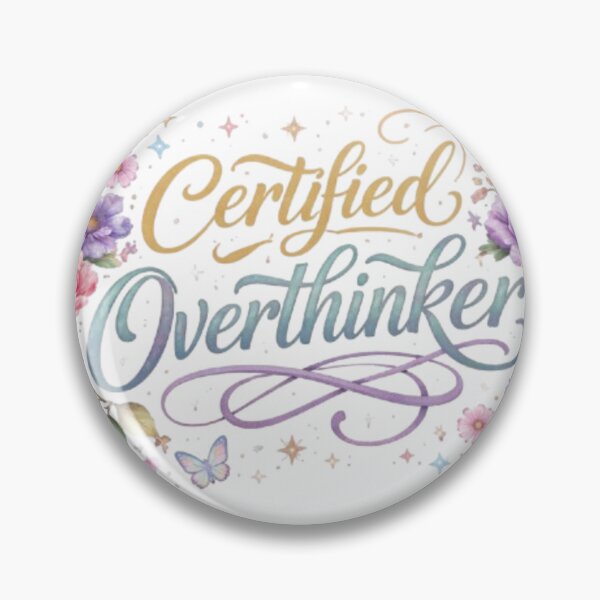 Item preview, Certified Overthinker Aesthetic Quote – Minimal White Background Typography Design designed and sold by Sanika arts .