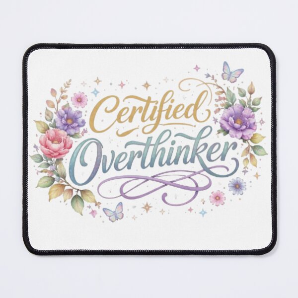 Item preview, Certified Overthinker Aesthetic Quote – Minimal White Background Typography Design designed and sold by Sanika arts .