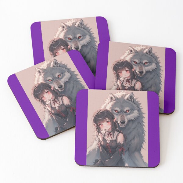 Item preview, Anime wolf and cute vampire girl designed and sold by ArtsJulian.