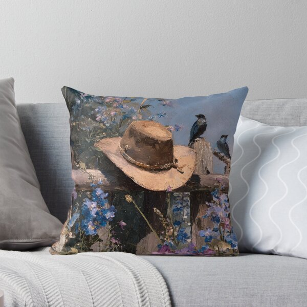 Item preview, Rustic cowboy hat on wood post fence print designed and sold by dcrc.