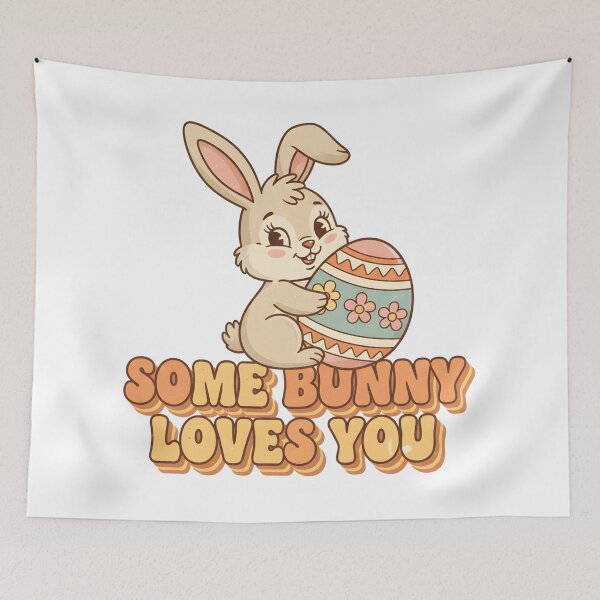 Item preview, Some Bunny Loves You – Cute Vintage Easter Bunny Retro designed and sold by DIRTYSKETCHH.
