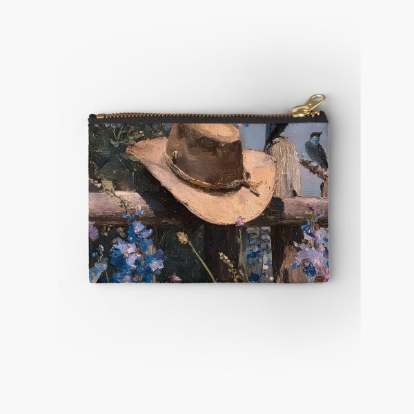 Item preview, Rustic cowboy hat on wood post fence print designed and sold by dcrc.