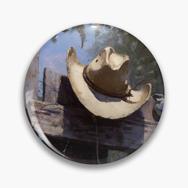 Item preview, Rustic cowboy hat on wood post fence print designed and sold by dcrc.