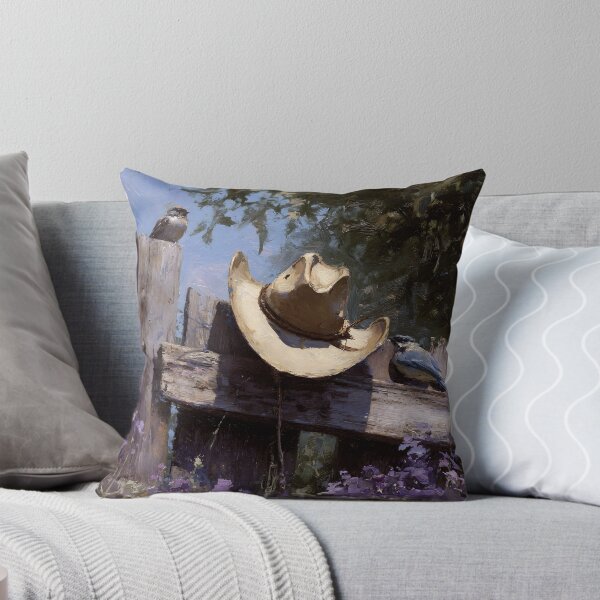 Item preview, Rustic cowboy hat on wood post fence print designed and sold by dcrc.