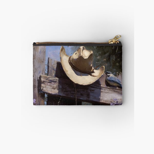 Item preview, Rustic cowboy hat on wood post fence print designed and sold by dcrc.