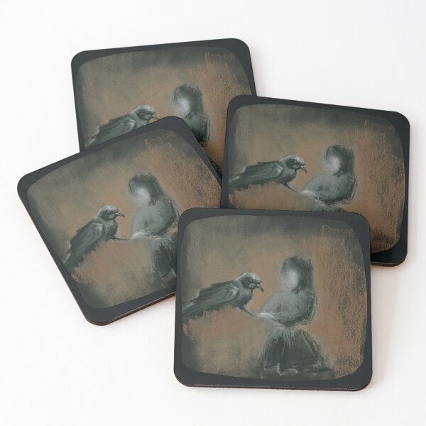 Item preview, Gothic Raven Faceless Girl Dark Art Print designed and sold by Dariia Zhyrova.