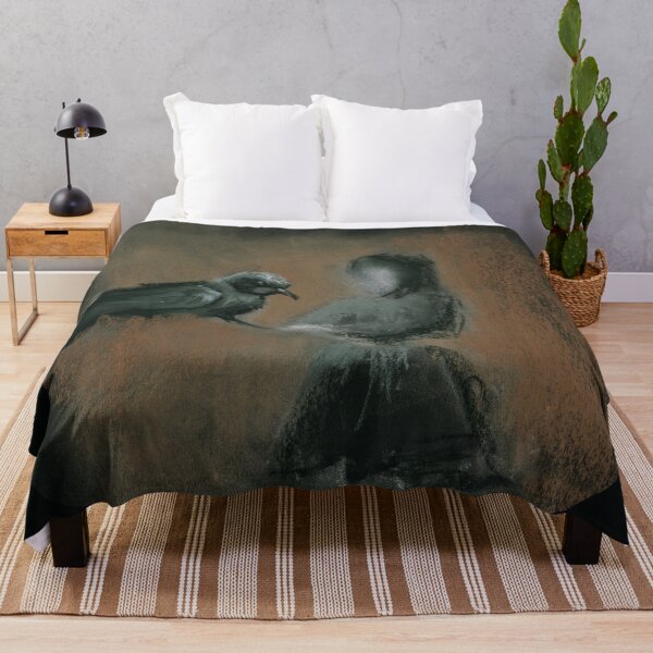 Item preview, Gothic Raven Faceless Girl Dark Art Print designed and sold by Dariia Zhyrova.