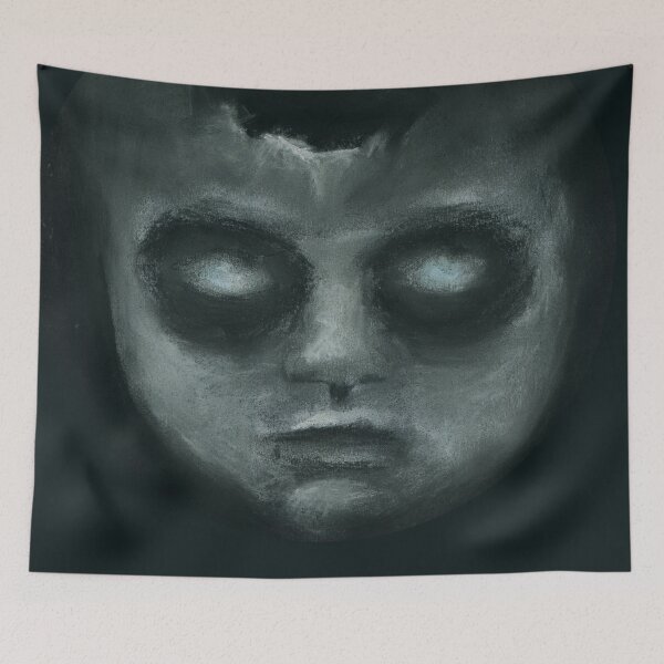 Item preview, Creepy Cute Black Broken Doll Dark Art designed and sold by Dariia Zhyrova.