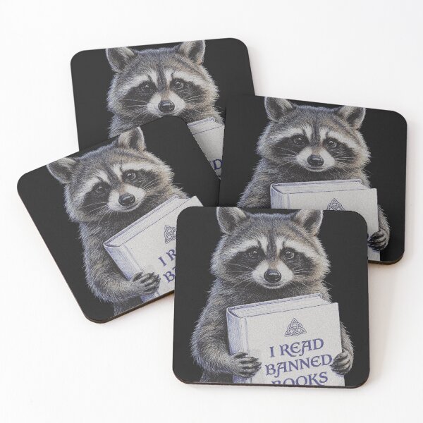 Item preview, I Read Banned Books Raccoon designed and sold by AdyKurniawan.