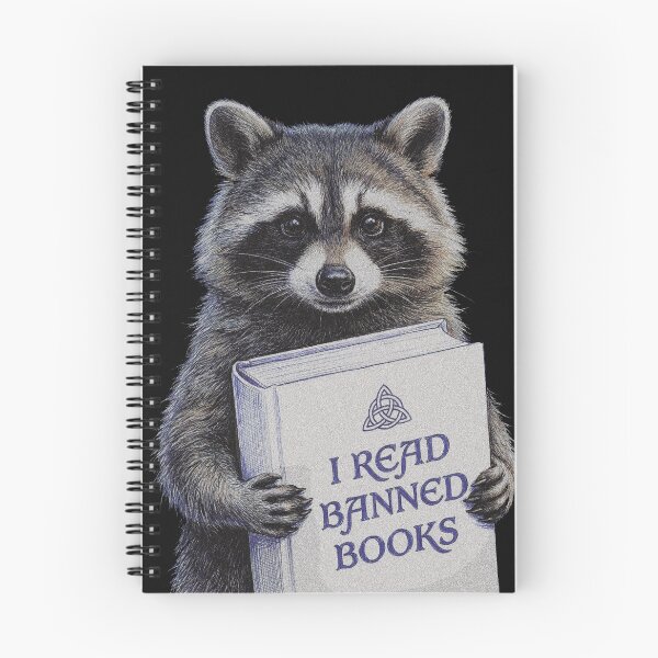 Item preview, I Read Banned Books Raccoon designed and sold by AdyKurniawan.