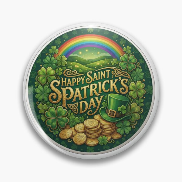 Item preview, Happy Saint Patricks Day Golden Shamrock Art designed and sold by inamosone.
