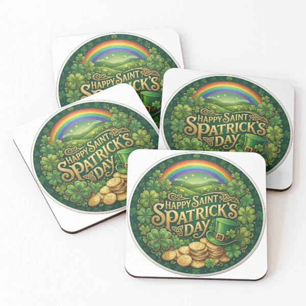 Item preview, Happy Saint Patricks Day Golden Shamrock Art designed and sold by inamosone.
