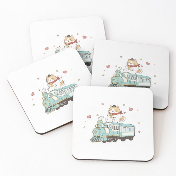 Item preview, Cute Kawaii Cat Train Adventure - Aesthetic Railway Journey Kitty - Noopnyang Studio designed and sold by NoopnyangStudio.