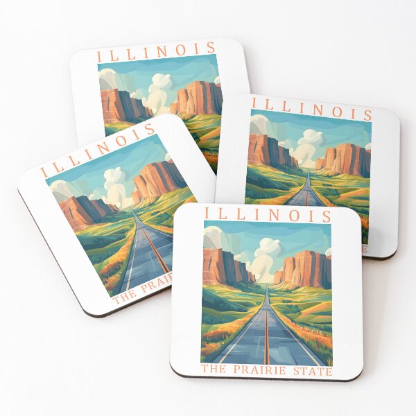 Item preview, Illinois The Prairie State Vintage Travel Poster Art Print designed and sold by GiftsCreek.