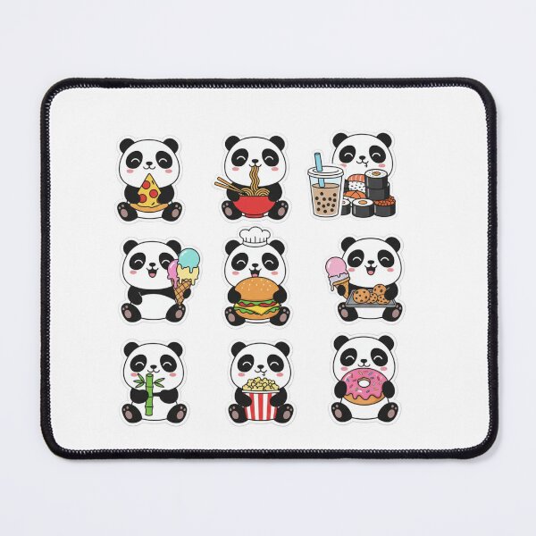 Item preview, Cute Foodie Panda Sticker Pack – Kawaii Panda Eating Pizza, Ramen, Sushi, Burger & Donut Laptop Stickers designed and sold by snaperos.
