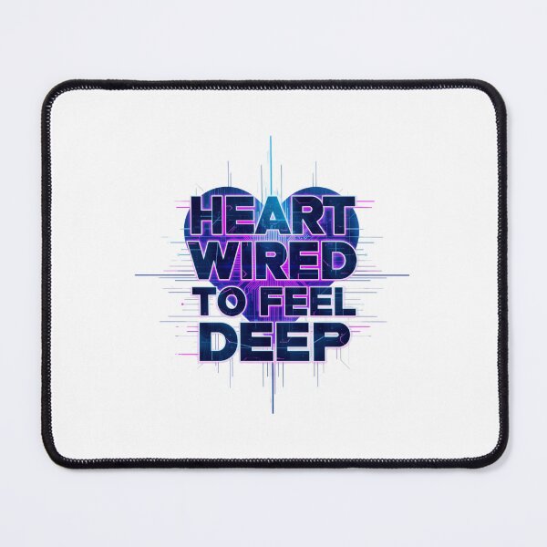 Item preview, Heart Wired to Feel Deep. Neon Cyberpunk Love Typography Aesthetic designed and sold by Aarvya Fashion Club ( A.F.C ).