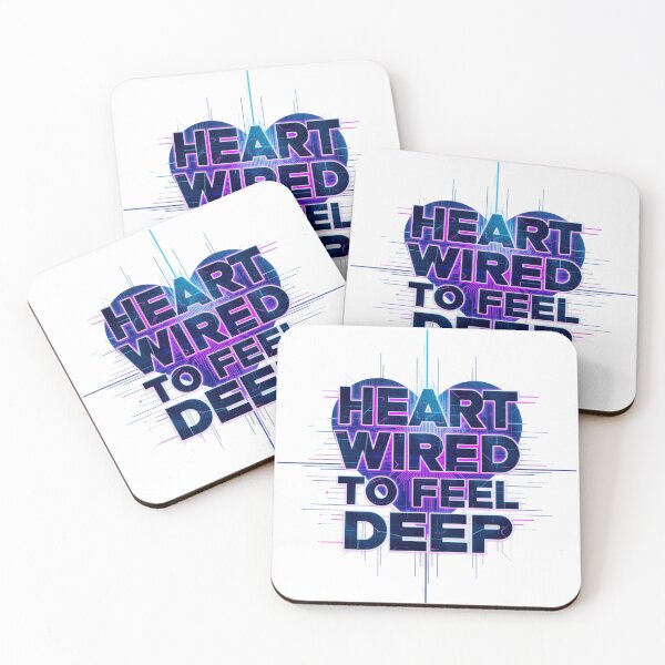 Item preview, Heart Wired to Feel Deep. Neon Cyberpunk Love Typography Aesthetic designed and sold by Aarvya Fashion Club ( A.F.C ).