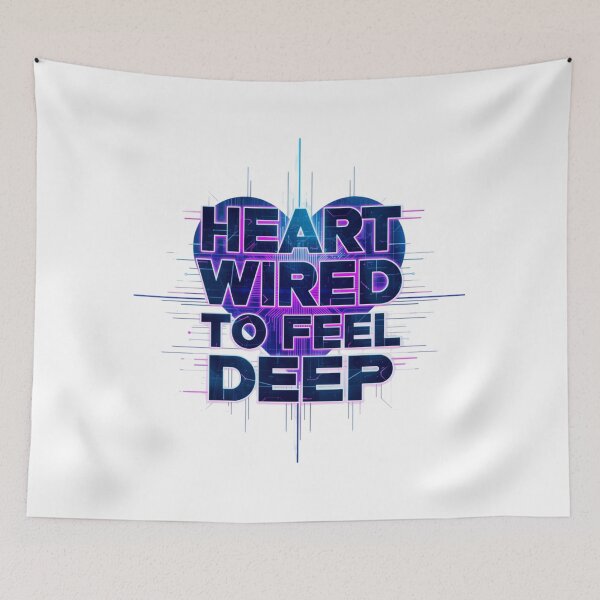 Item preview, Heart Wired to Feel Deep. Neon Cyberpunk Love Typography Aesthetic designed and sold by Aarvya Fashion Club ( A.F.C ).