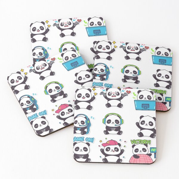 Item preview, Gaming Panda Sticker Pack – Cute Gamer Panda Laptop Stickers, Kawaii Gaming Victory AFK Panda Decals designed and sold by snaperos.