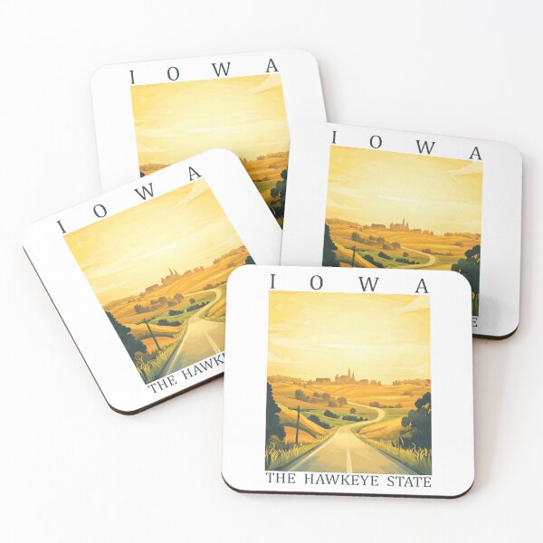 Item preview, Iowa The Hawkeye State Vintage Travel Poster – Golden Prairie Landscape Art designed and sold by GiftsCreek.