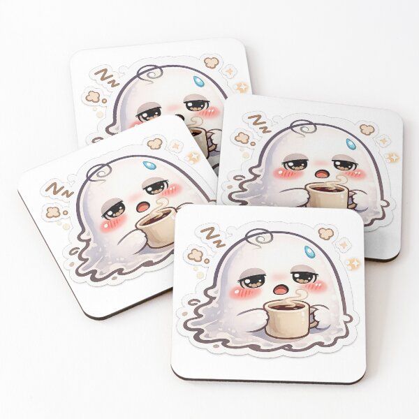 Item preview, Cute Sleepy Ghost PNG, Kawaii Coffee Ghost Design, Funny Tired Halloween Sticker, Pastel Spooky Digital Download for T Shirt designed and sold by AestheticLoveArt.