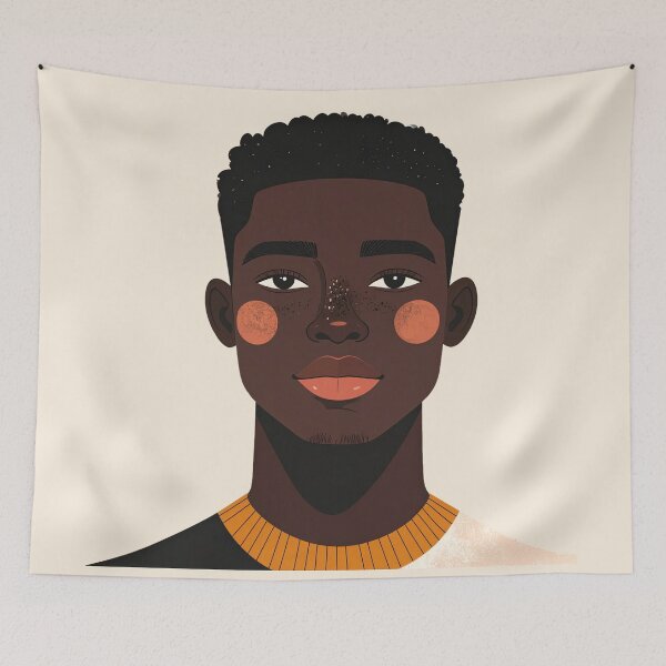 Item preview, Elio – Modern Warm Portrait Illustration designed and sold by yara.lahdo.