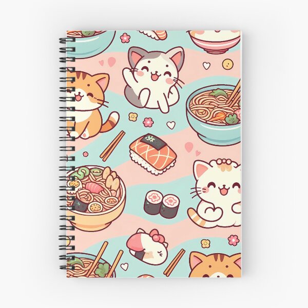 Item preview, Kawaii Sushi Cats Pattern | Cute Pastel Cat Food Illustration designed and sold by MochiCatCreations.