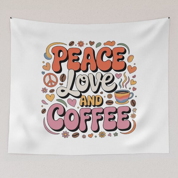 Artikelvorschau, Frieden, Liebe und Kaffee, Liebe, Frieden und Kaffee entworfen und verkauft von graphic-genie.