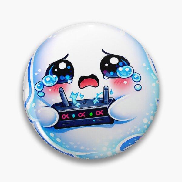 Item preview, Crying Cute Ghost with Broken WiFi Router – Funny Digital Culture Cartoon Sticker PNG designed and sold by AestheticLoveArt.
