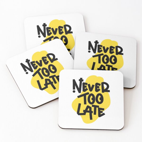 Item preview, Never Too Late Retro Groovy Motivational Typography Art designed and sold by DESIGN DIMENSION .