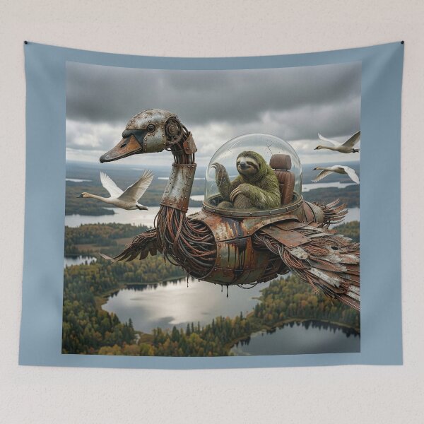 Item preview, Sloth Flies with Swans designed and sold by Tridentulus.