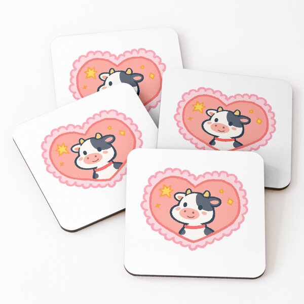 Item preview, Cute Cow in Pink Heart – Kawaii Farm Animal Illustration designed and sold by HeyHas.