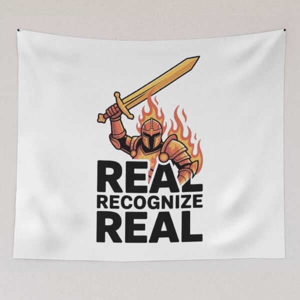 Item preview, Real Recognize Real – Authentic Streetwear Typography Statement designed and sold by NewUSShop.