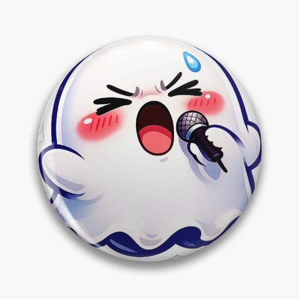 Item preview, Cute Singing Ghost Cartoon PNG – Kawaii Karaoke Spirit with Microphone | Funny Music Sticker Design designed and sold by AestheticLoveArt.
