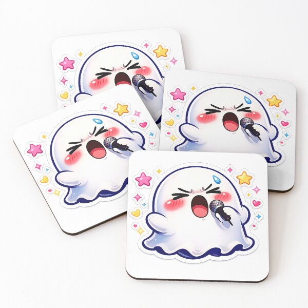 Item preview, Cute Singing Ghost Cartoon PNG – Kawaii Karaoke Spirit with Microphone | Funny Music Sticker Design designed and sold by AestheticLoveArt.