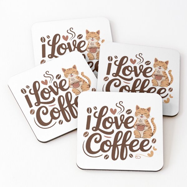 Item preview, I Love Coffee, Coffee Lover, Cat Lover designed and sold by graphic-genie.